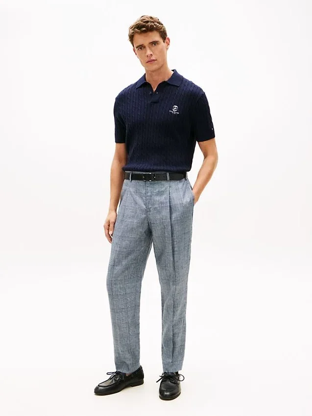 New York Label Glen Plaid Linen Pant New York Label Glen Plaid Linen Pant