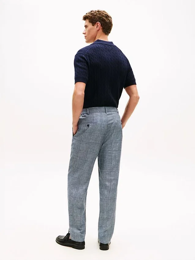 New York Label Glen Plaid Linen Pant New York Label Glen Plaid Linen Pant