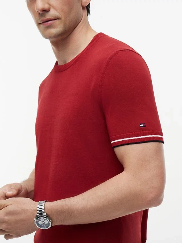 New York Label Knit Tipped T-Shirt New York Label Knit Tipped T-Shirt