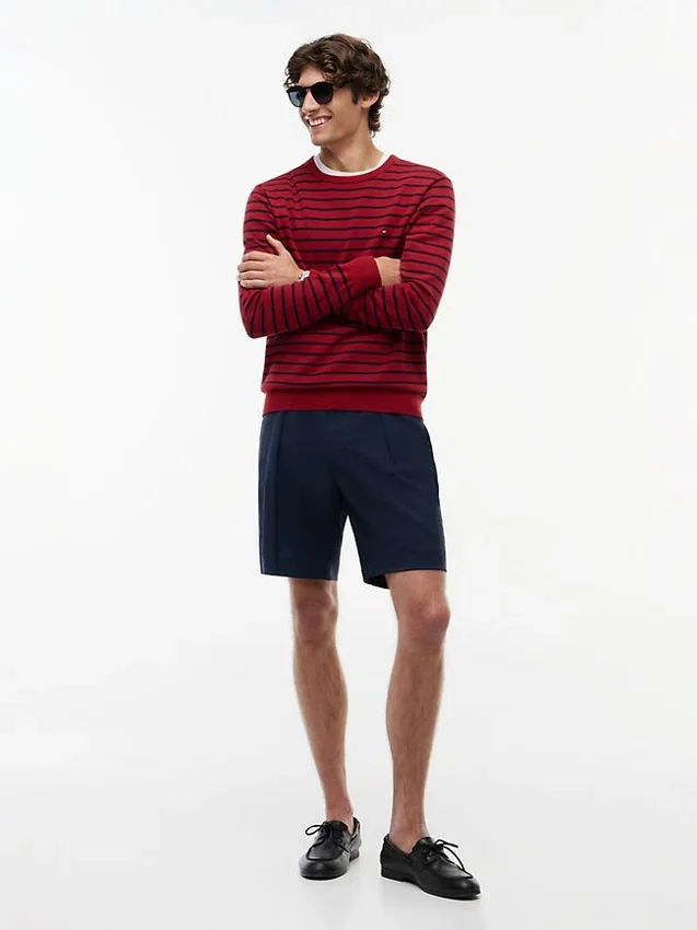 New York Label Pleated Wool Chino Short New York Label Pleated Wool Chino Short