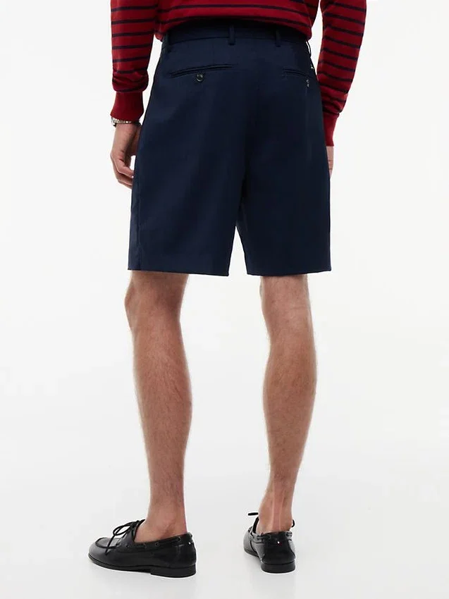 New York Label Pleated Wool Chino Short New York Label Pleated Wool Chino Short