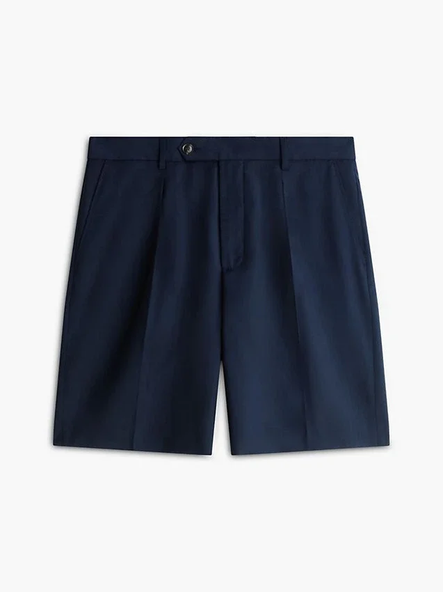 New York Label Pleated Wool Chino Short New York Label Pleated Wool Chino Short