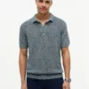 New York Label Relaxed Heathered Polo
