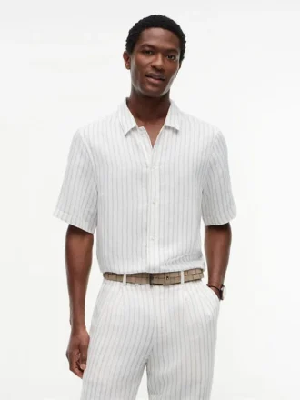 New York Label Relaxed Linen-Blend Shirt
