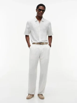 New York Label Relaxed Linen-Blend Shirt
