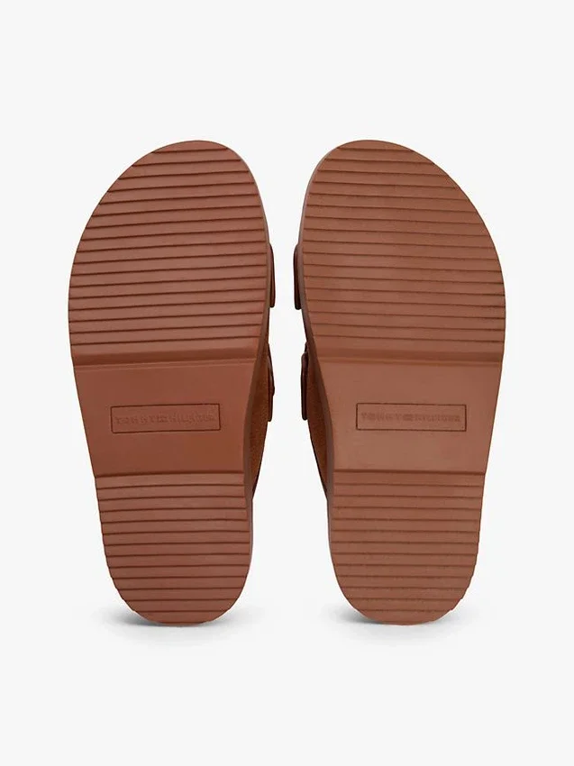 Nubuck Leather Double-Strap Slide Sandal Nubuck Leather Double-Strap Slide Sandal
