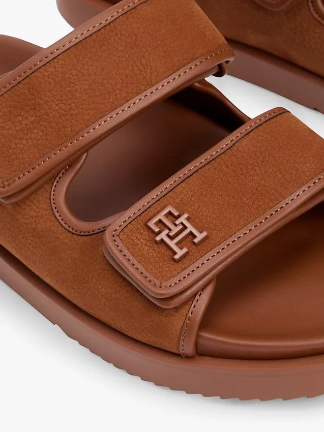 Nubuck Leather Double-Strap Slide Sandal Nubuck Leather Double-Strap Slide Sandal