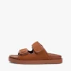 Nubuck Leather Double-Strap Slide Sandal Nubuck Leather Double-Strap Slide Sandal