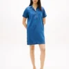 Open Placket Denim Mini Dress Open Placket Denim Mini Dress