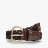 Oval Buckle Woven Leather Belt Oval Buckle Woven Leather Belt