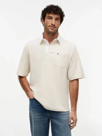 Oversized Fit Crepe Jersey Rugby Polo