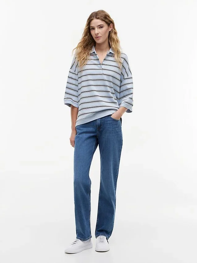 Oversized Fit Striped Polo Oversized Fit Striped Polo