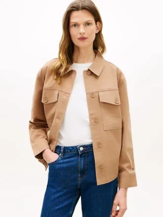 Oversized Twill Utility Shirt Jacket