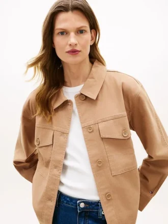 Oversized Twill Utility Shirt Jacket