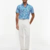 Palm Leaf Print Paper-Touch Shirt