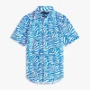 Palm Leaf Print Paper-Touch Shirt