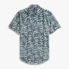 Palm Leaf Print Paper-Touch Shirt