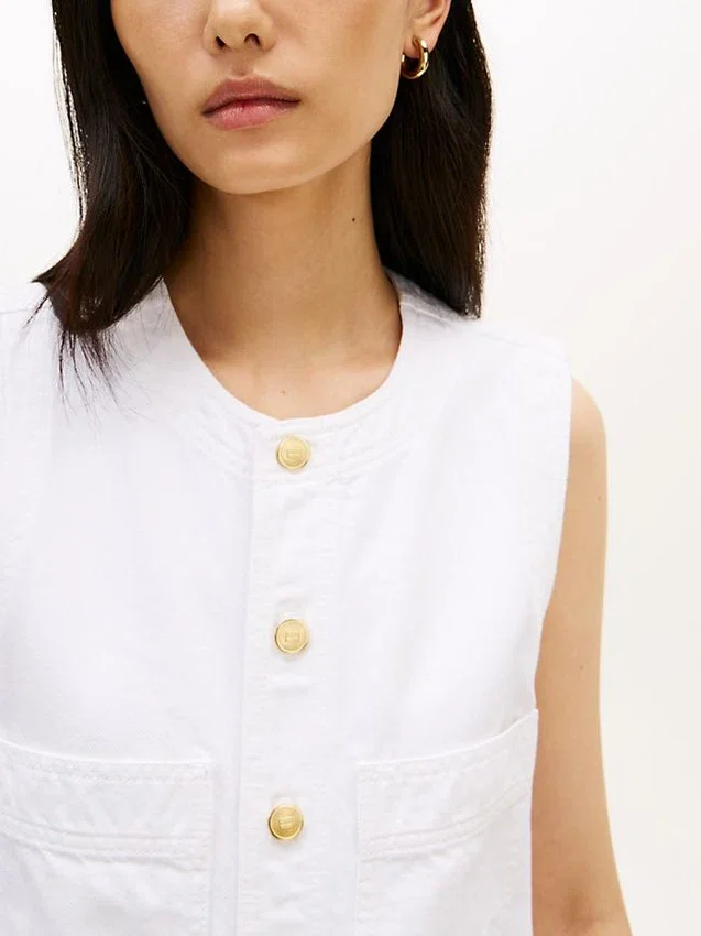 Patch Pocket Denim Shift Mini Dress Patch Pocket Denim Shift Mini Dress