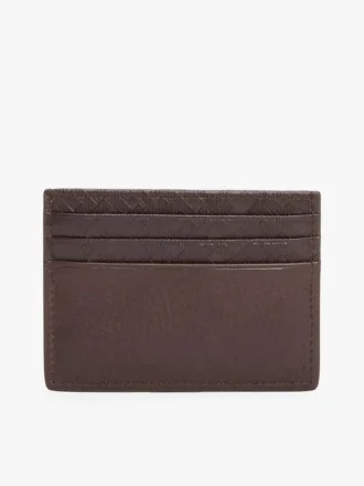 Pebbled Leather Monogram Card Holder