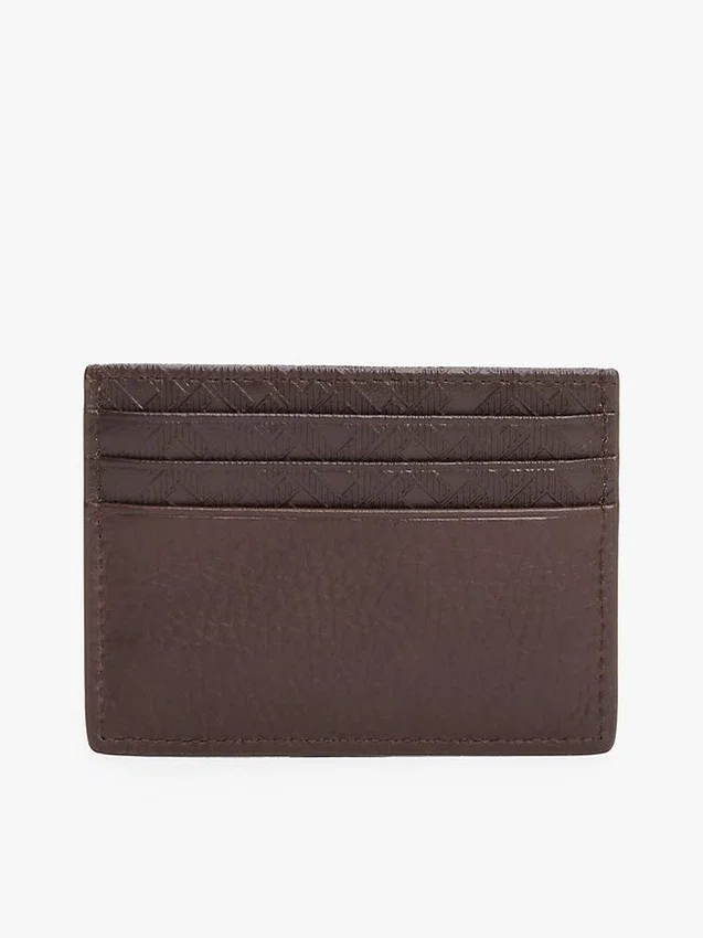 Pebbled Leather Monogram Card Holder Pebbled Leather Monogram Card Holder