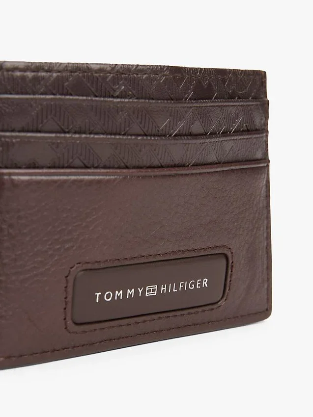 Pebbled Leather Monogram Card Holder Pebbled Leather Monogram Card Holder