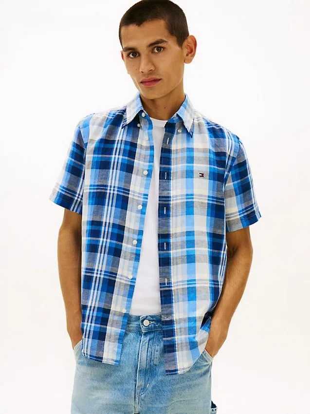 Plaid Cotton-Linen Blend Shirt Plaid Cotton-Linen Blend Shirt