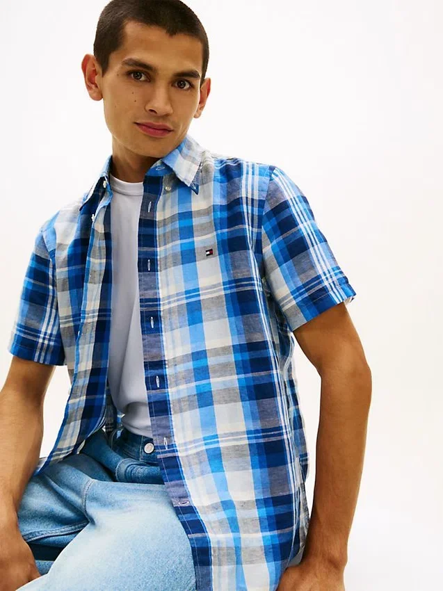 Plaid Cotton-Linen Blend Shirt Plaid Cotton-Linen Blend Shirt