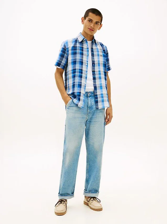 Plaid Cotton-Linen Blend Shirt Plaid Cotton-Linen Blend Shirt