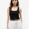 Pointelle Square-Neck Tank Top