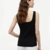 Pointelle Square-Neck Tank Top