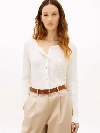 Pointelle T-Shirt Cardigan