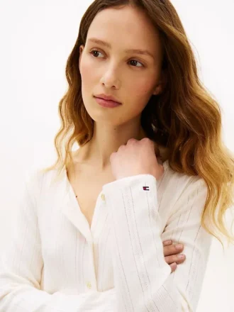 Pointelle T-Shirt Cardigan
