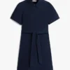 Puff-Sleeve Belted Shirtdress Puff-Sleeve Belted Shirtdress
