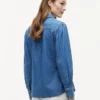 Puff-Sleeve Chambray Shirt
