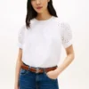Puff-Sleeve Embroidered Eyelet Top Puff-Sleeve Embroidered Eyelet Top