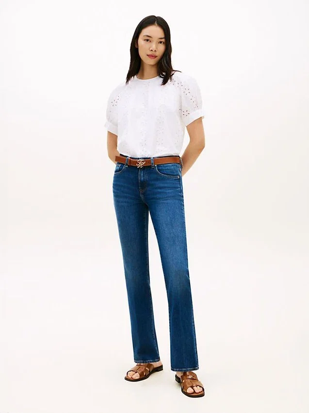 Puff-Sleeve Embroidered Eyelet Top Puff-Sleeve Embroidered Eyelet Top