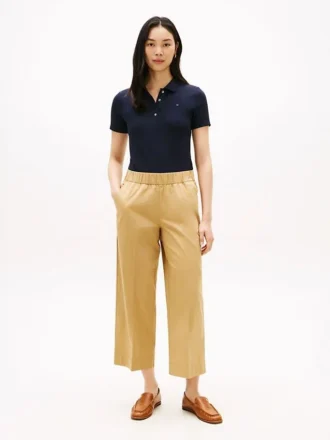 Pull-On Wide-Leg Ankle Pant