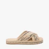 Raffia Espadrille Slide Sandal