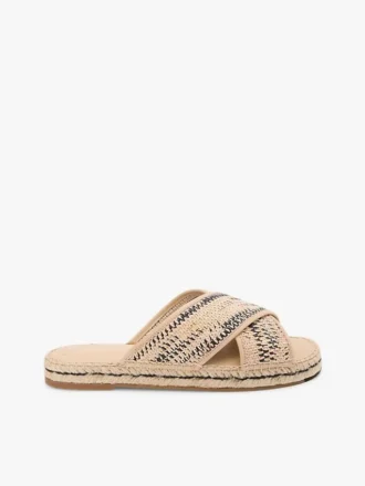 Raffia Espadrille Slide Sandal