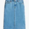Raw Hem Denim Midi Skirt Raw Hem Denim Midi Skirt