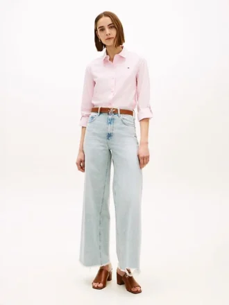 Raw Hem High-Rise Wide Leg Jean