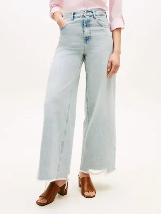 Raw Hem High-Rise Wide Leg Jean