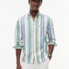 Regular Bold Stripe Linen-Blend Shirt