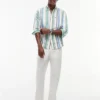 Regular Bold Stripe Linen-Blend Shirt