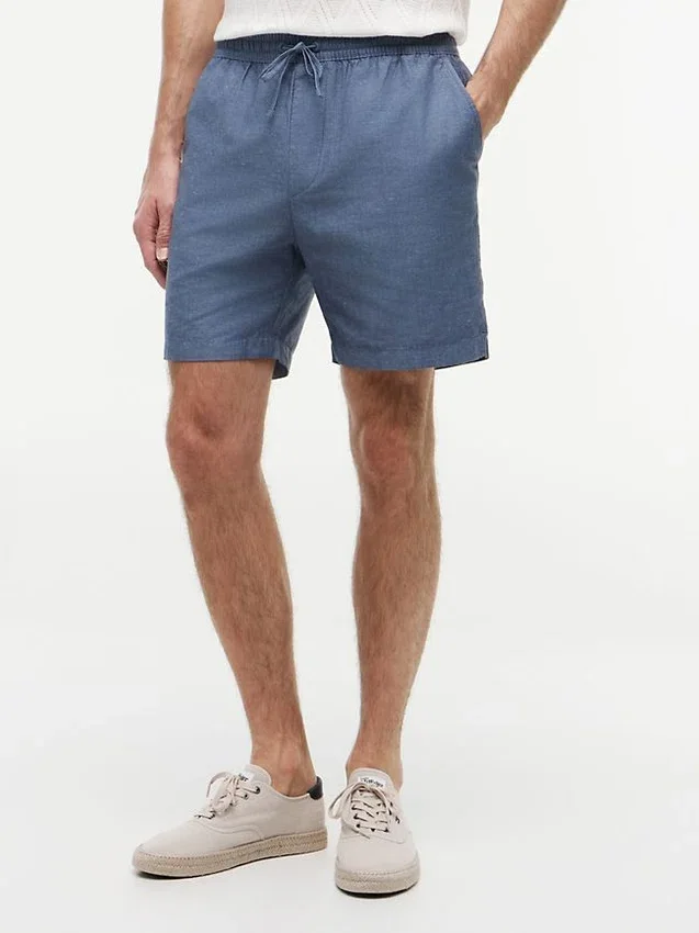 Regular Fit 7″ Cotton-Linen Blend Short Regular Fit 7″ Cotton-Linen Blend Short
