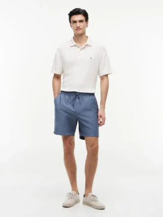 Regular Fit 7″ Cotton-Linen Blend Short
