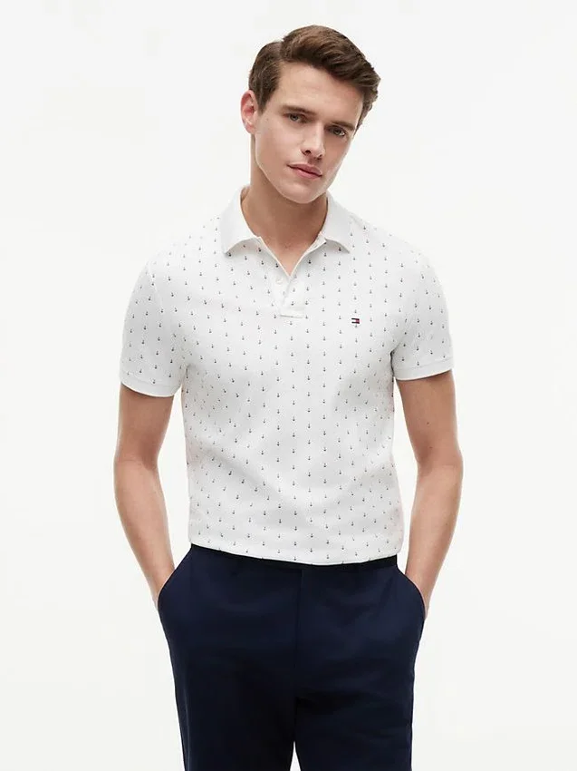 Regular Fit Anchor Print Interlock Polo Regular Fit Anchor Print Interlock Polo