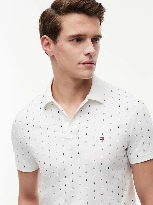 Regular Fit Anchor Print Interlock Polo Regular Fit Anchor Print Interlock Polo