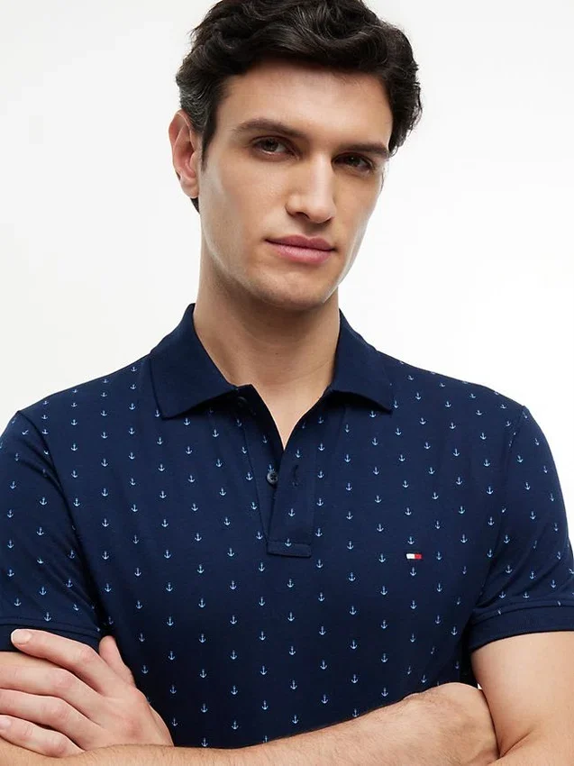 Regular Fit Anchor Print Interlock Polo Regular Fit Anchor Print Interlock Polo