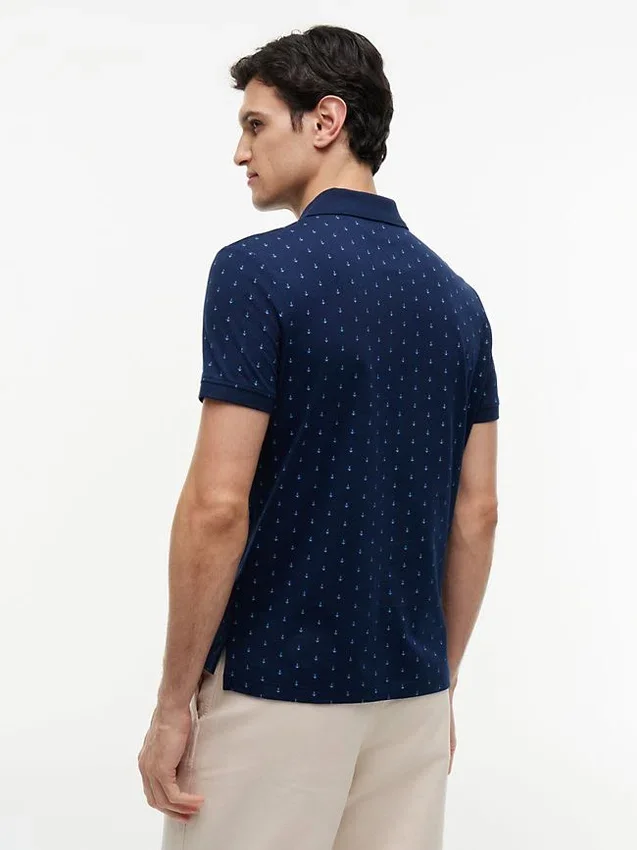 Regular Fit Anchor Print Interlock Polo Regular Fit Anchor Print Interlock Polo